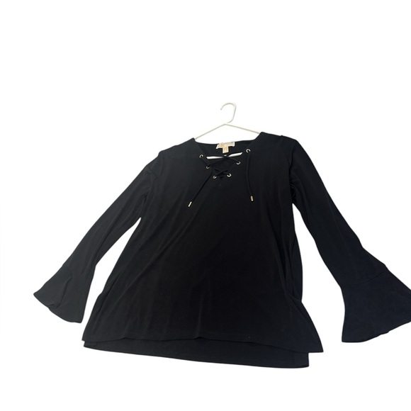 MICHAEL Michael Kors XL top EUC V neck Criss cross bell sleeve host pick - Picture 3 of 11